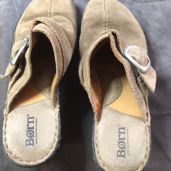 Born Tan suede leather clogs size:8 - Picture 3 of 7